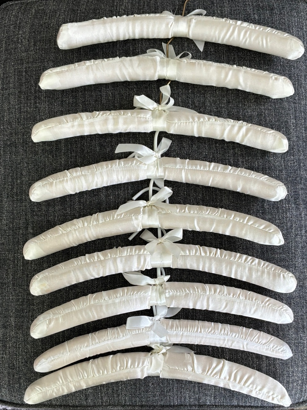 Set of Padded Satin Hangers in White